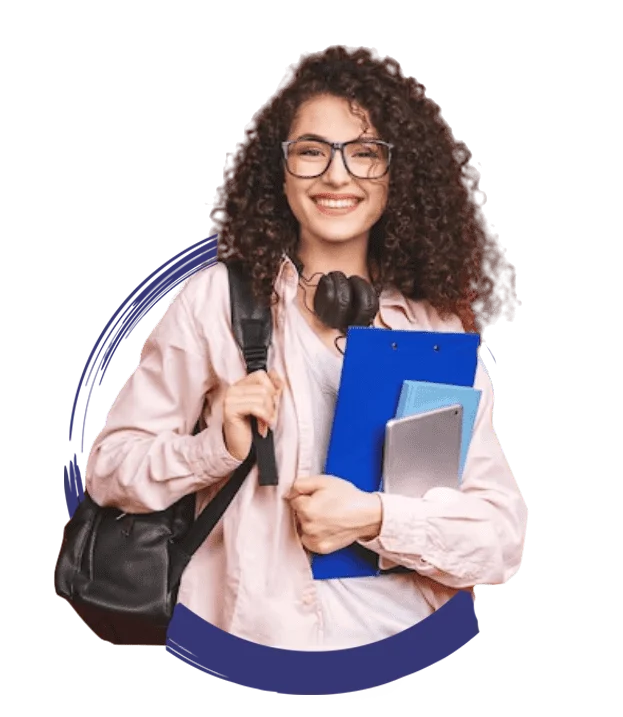 girl with books for assignment